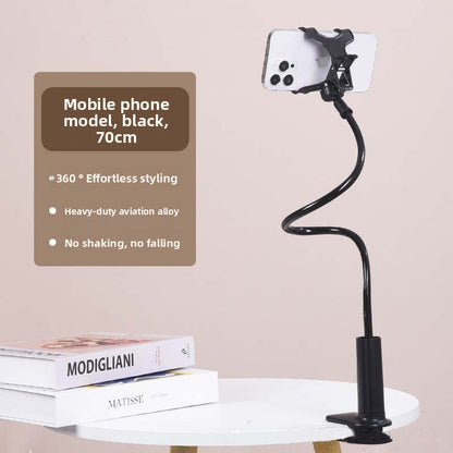 Lazy Phone Holder Clip for Bedside. Adjustable clamp fits most smartphones, suitable for various brands and sizes.