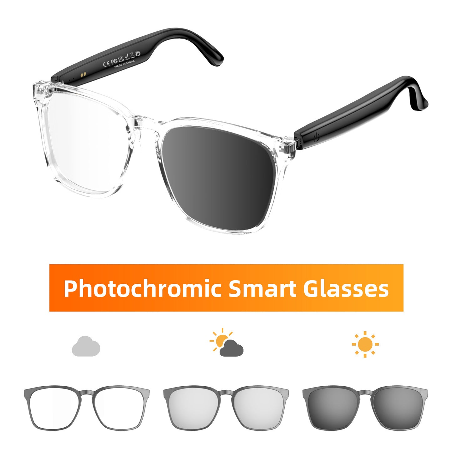 Smart Glasses Photochromic Translation AI Calls