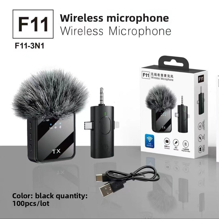 wireless lavalier microphone for mobile live streaming, compact wireless microphone for recording and audio capture
