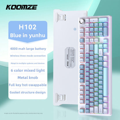 Koman 102 Mechanical Keyboard with Wireless Bluetooth Three-Mode Customization for Gaming and Office