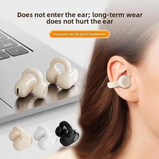 Wireless Bluetooth Ear Clip Headset, Long Battery Life Up to 7 hours of playback and 800 hours standby, Fast Charging, Voice Control & Music Support:, Lightweight Only 7g