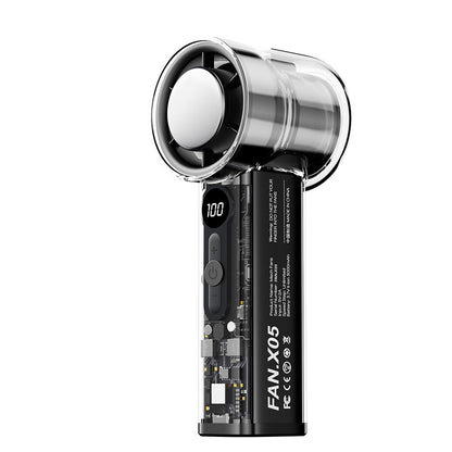Portable USB Handheld Power Fan Wind with Transparent Housing for Ice Cooling - ZeeTec Store