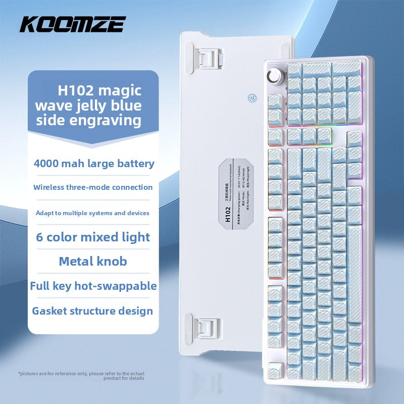 Koman 102 Mechanical Keyboard with Wireless Bluetooth Three-Mode Customization for Gaming and Office