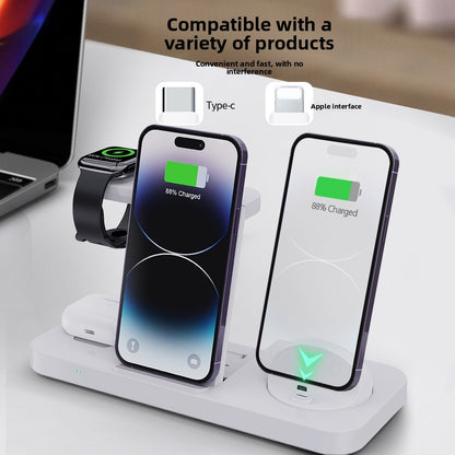 Magnetic wireless Fast charger Foldable Charges three devices simultaneously