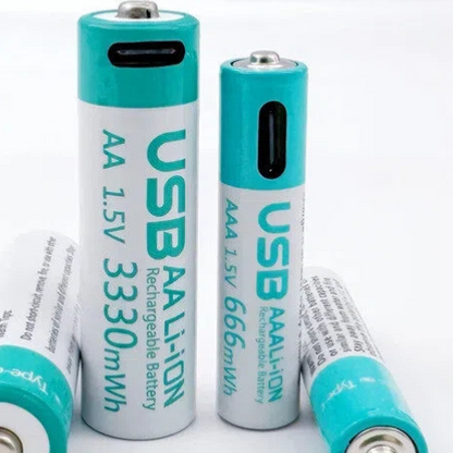 Fast Rechargeable Lithium Batteries AA/AAA sizes for electric toys, remote controls, flashlights, and small appliances.
