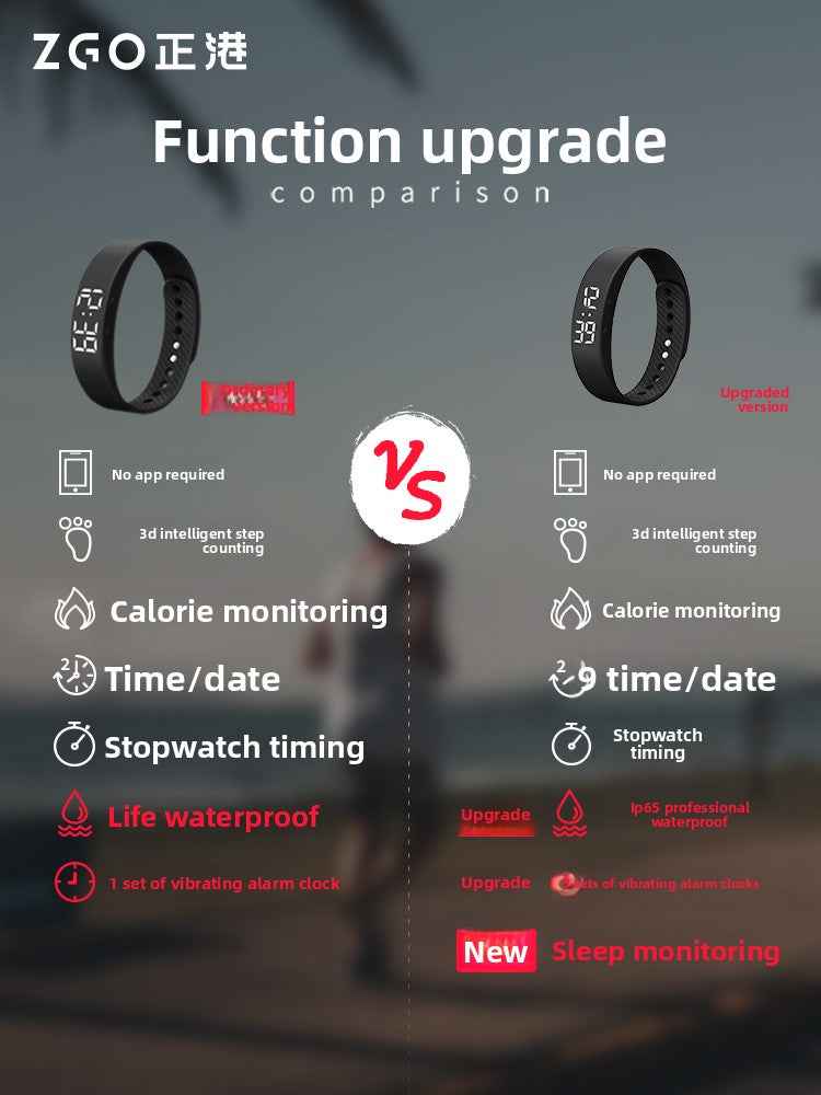 Smart Bracelet Sleep Vibration Steps Track Pedometer