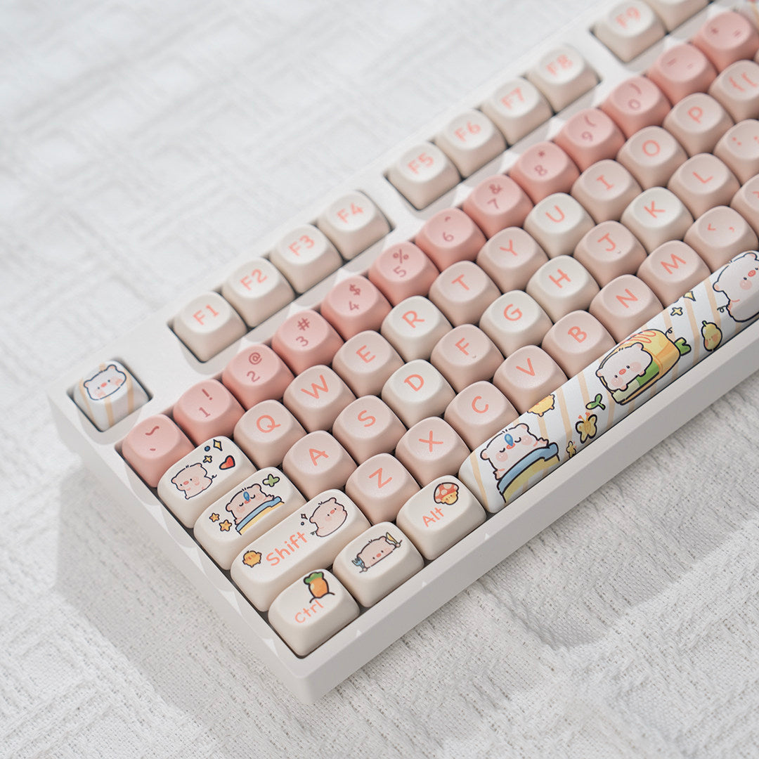 H108 Mechanical Keyboard Wired Wireless Bluetooth Full-Key Anti-Ghosting Gaming Cute Rgb Lighting Silent