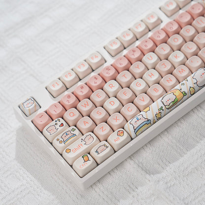 H108 Mechanical Keyboard Wired Wireless Bluetooth Full-Key Anti-Ghosting Gaming Cute Rgb Lighting Silent