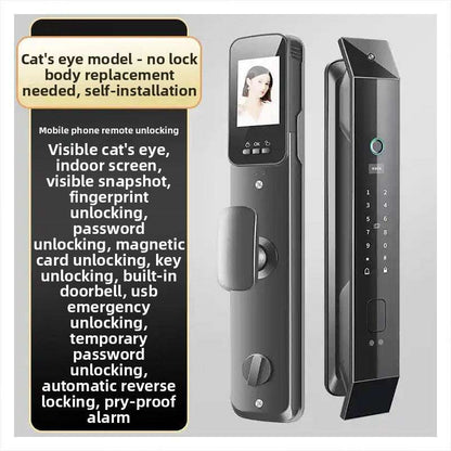 Smart Door Lock, 3D Face Recognition, Multiple Unlock Methods, WiFi Remote Control, Durable Construction