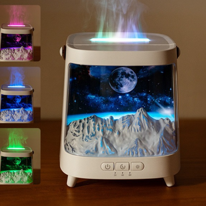 Flame Aromatherapy Humidifier with Aurora Lighting