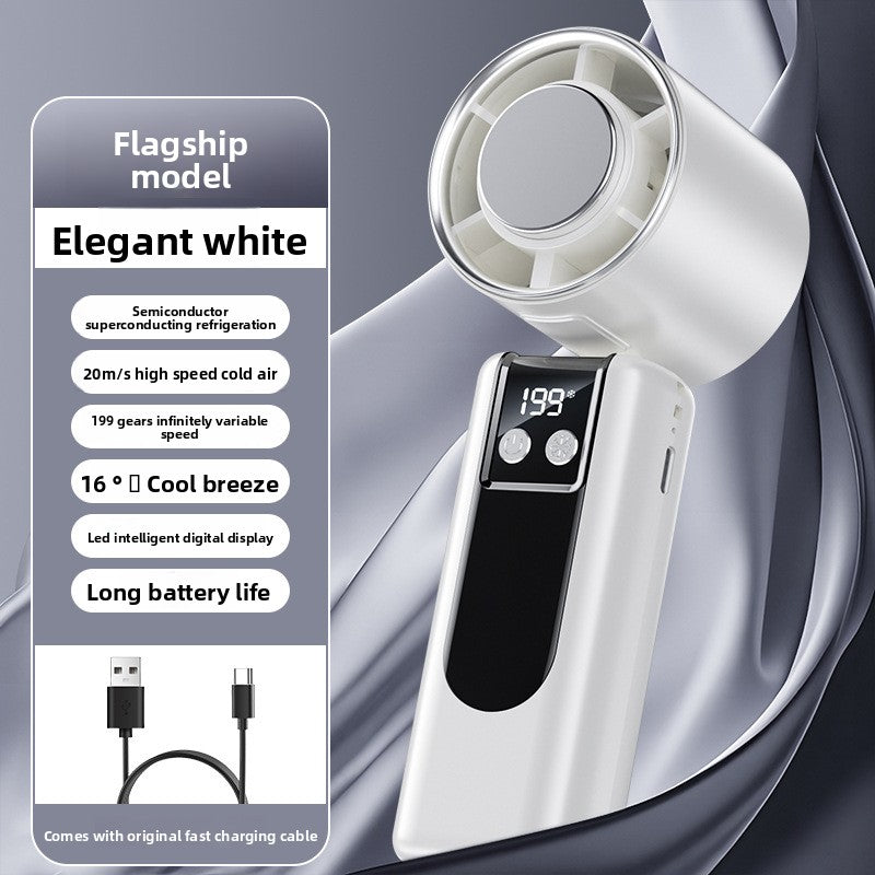 Portable Handheld Ice Cooling Fan - Rechargeable and Travel-Friendly - ZeeTec Store