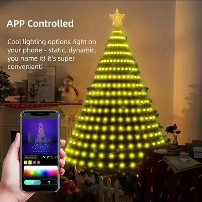 Smart RGB Christmas Tree Star Lights ,App control with DIY text and picture customize,Dynamic effects and multiple Built-in animation gallery Display, Music Rhythm Sync and Timer Function,400 LED with Ultra Bright Chips and Excellent PVC Wires, - ZeeTec Store
