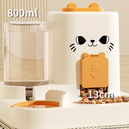 Integrated Pet Feeder Bowl with Dry Wet Separation