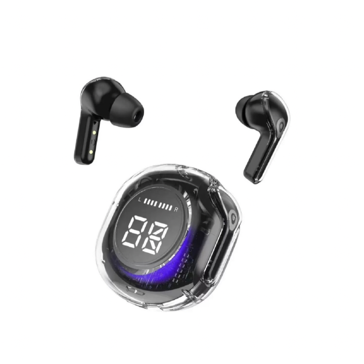 Transparent Earbuds High Quality,Bluetooth 5.3 Wireless Durable Transparent Design, Digital Display, Finger Tip Touch & Noise Reduction, Bilateral Stereo & Super Bass, Universal Compatibility, Long-lasting usage on a single charge