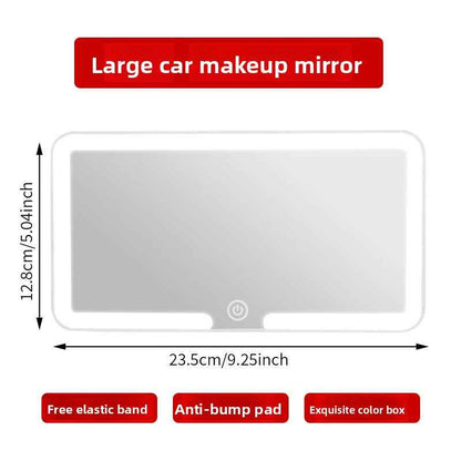 LED Illuminated Car Visor Makeup Mirror with Shatterproof Design
