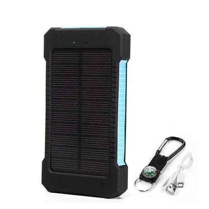 Solar Charger Power Bank with Compass and Carabiner