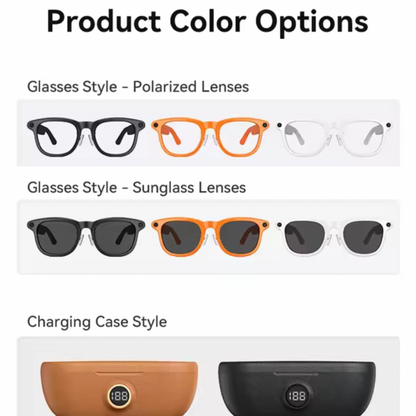 Smart Glasses 8MP Camera with Charging Case and AI features