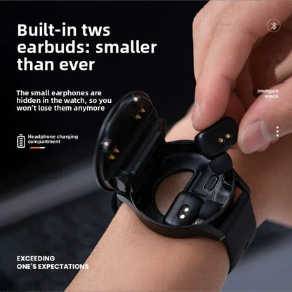 High Quality Smart Sports Watch with 1.39” HD Touch IPS Display, Built-in TWS Headset, Bluetooth Call & SMS, Health Monitoring, Sleep Tracking, Social Apps, Games, Wireless Charging, Up to 7 Days Battery Life - ZeeTec Store
