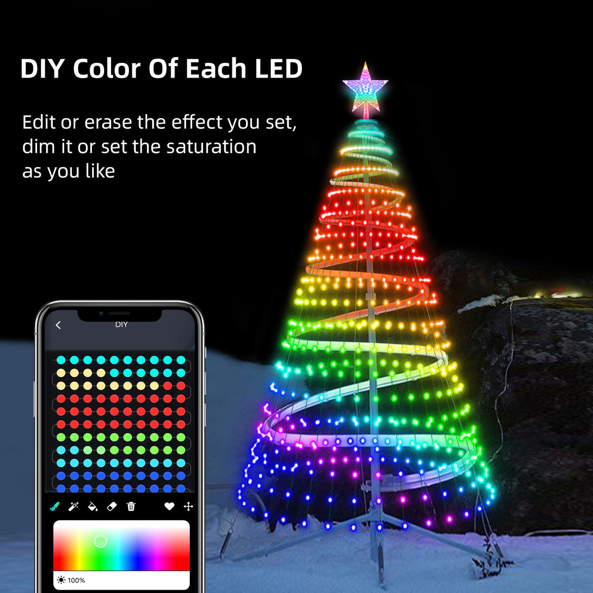 Smart Christmas Tree Light Strings with App Control