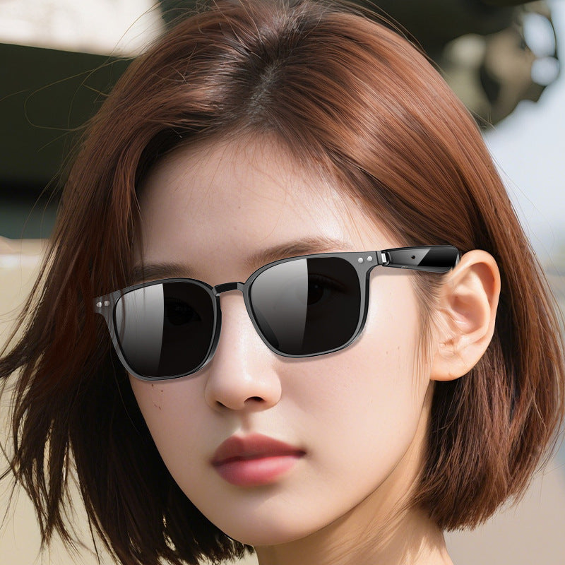 AI Smart Glasses with Multilingual Translation Bluetooth Bone Conduction Calls Music Lightweight