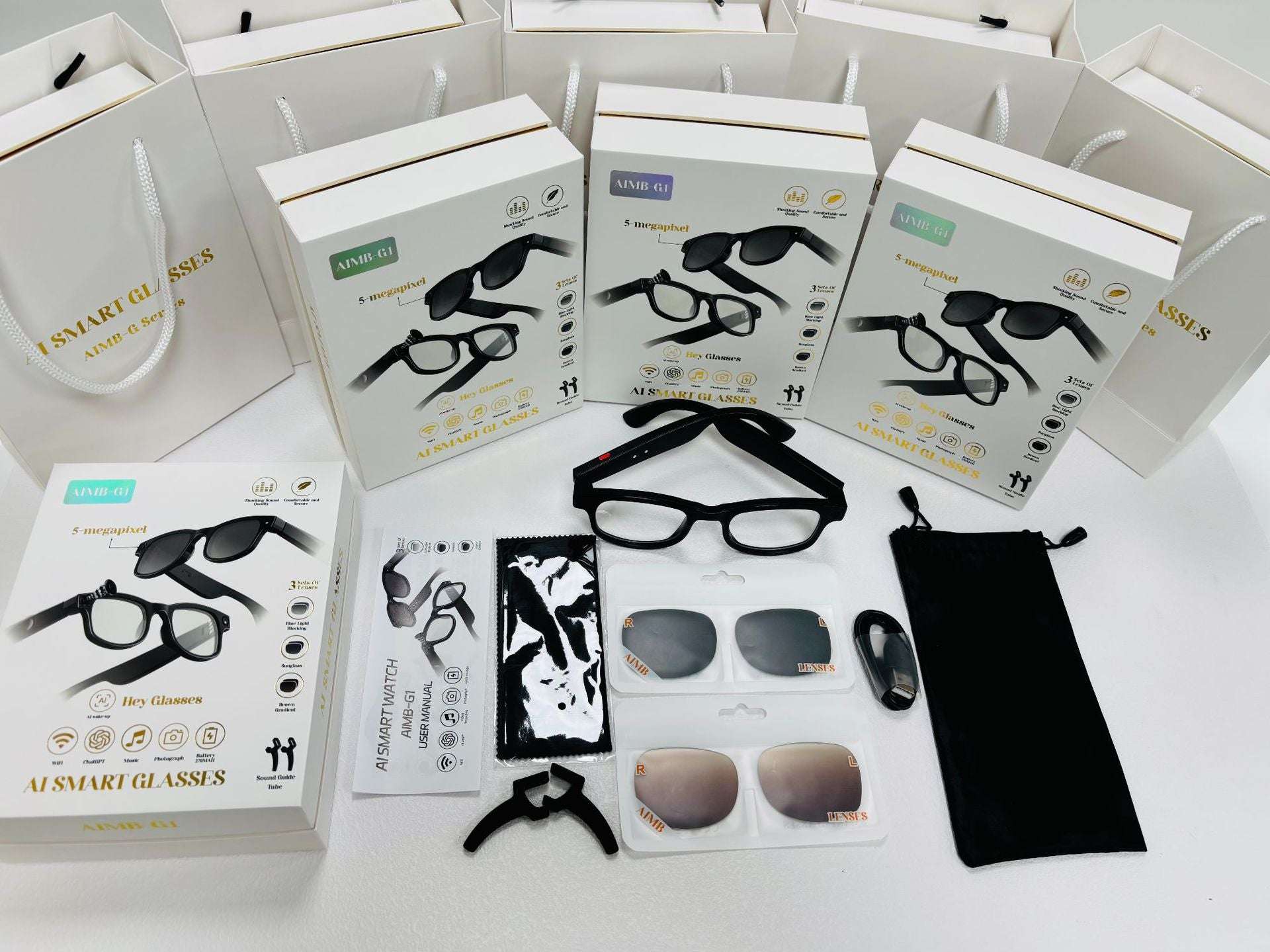 Multifunctional Smart Glasses, 8MP Camera, Local Storage - Built-in 32GB, Recording Function, AI Translation, Touch & Button Controls, Wireless Connectivity, Battery Capacity 220mAh