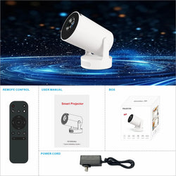 HY Portable Projector High Brightness 210 Ansi LM, 35-130 Inch Projection Size, HiFi Sound Enhanced Audio Quality - ZeeTec Store