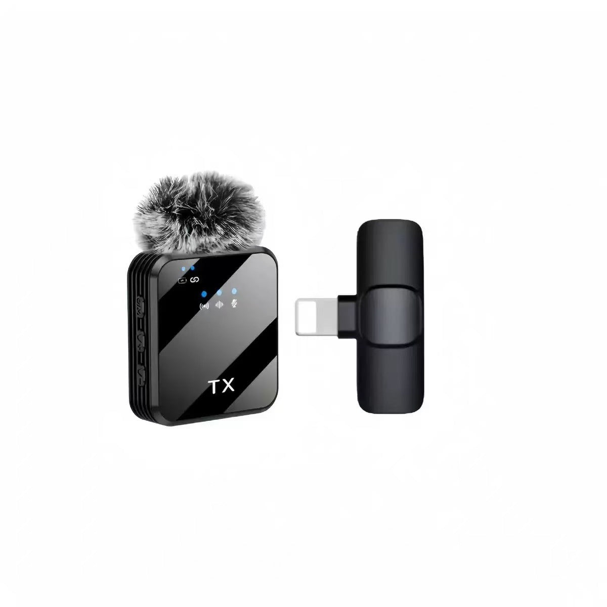 wireless lavalier microphone for mobile live streaming, compact wireless microphone for recording and audio capture