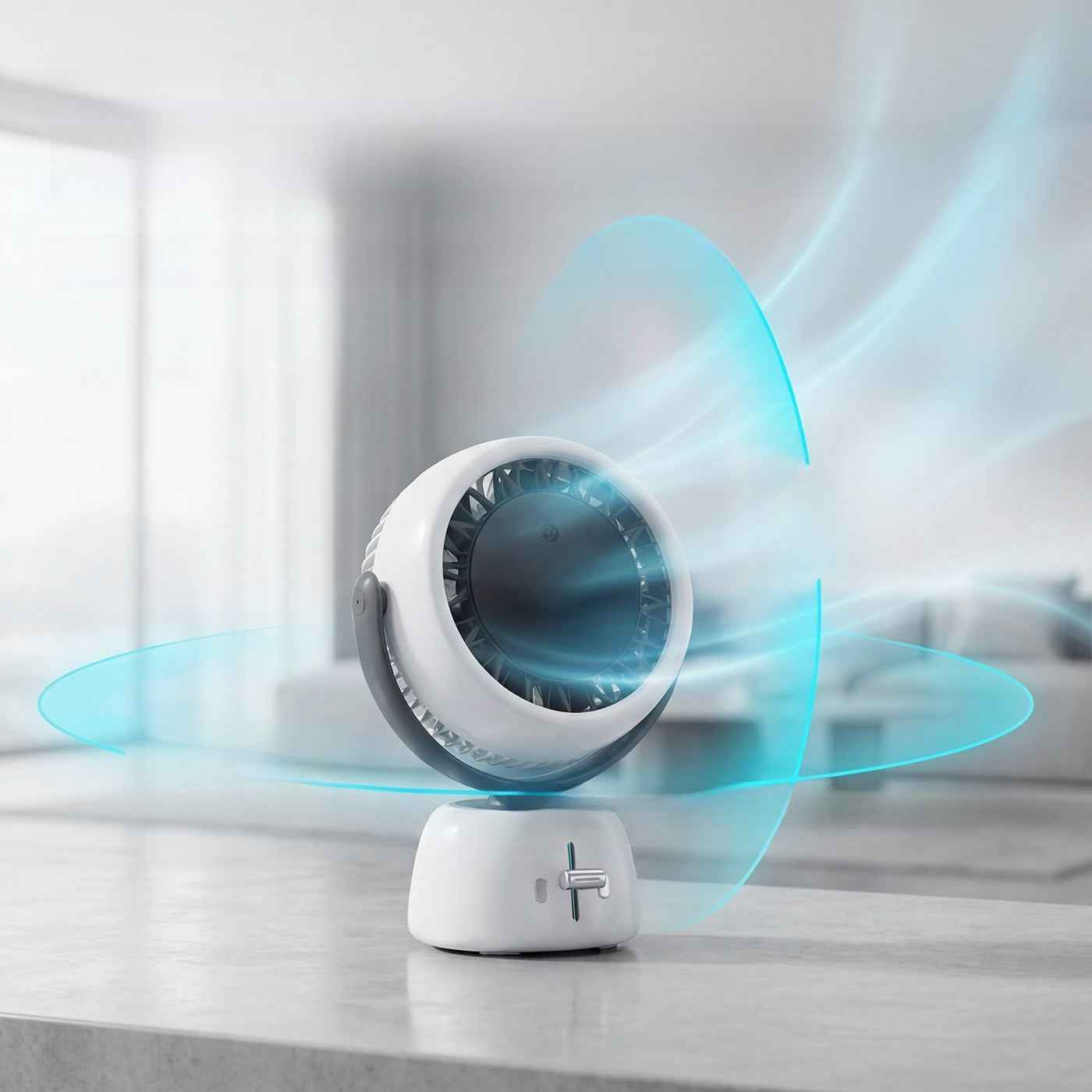 AI Facial Recognition Smart Desktop Fan with Digital Display