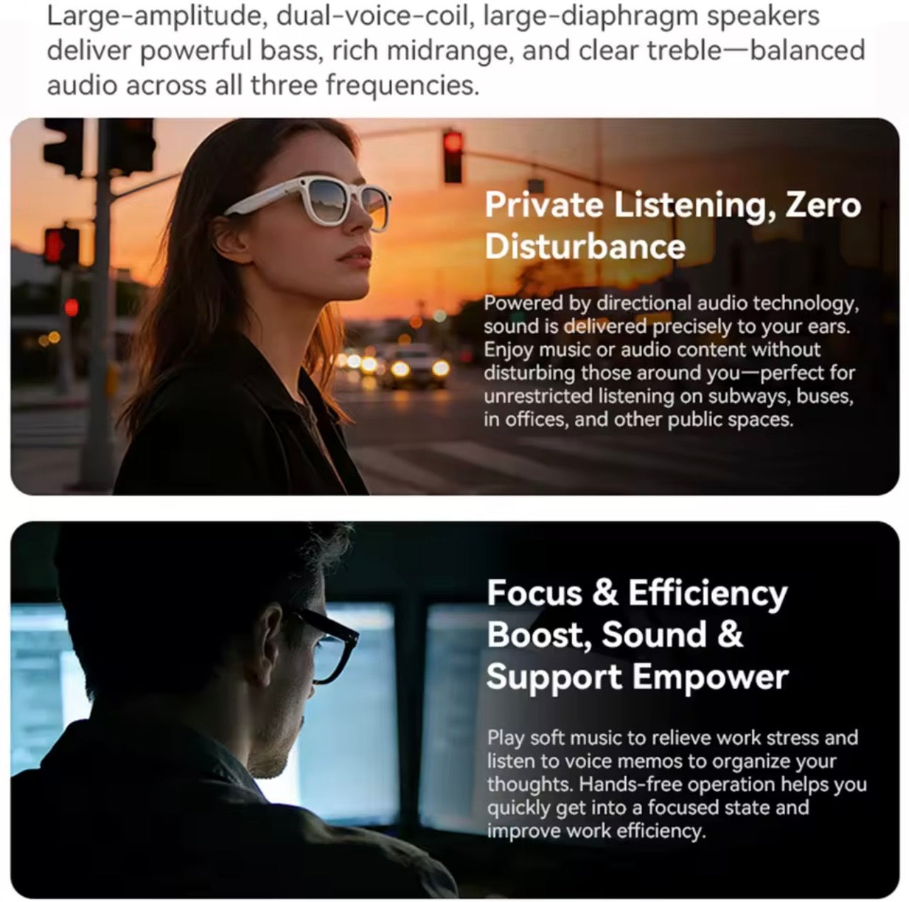 Smart Glasses 8MP Camera with Charging Case