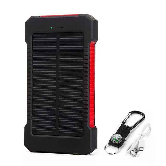 Solar Charger Power Bank with Compass and Carabiner