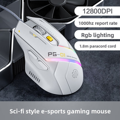 Inphic PG1 Wired Gaming Mouse with RGB Lighting