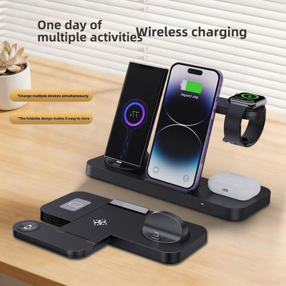 Magnetic wireless Fast charger Foldable Charges three devices simultaneously