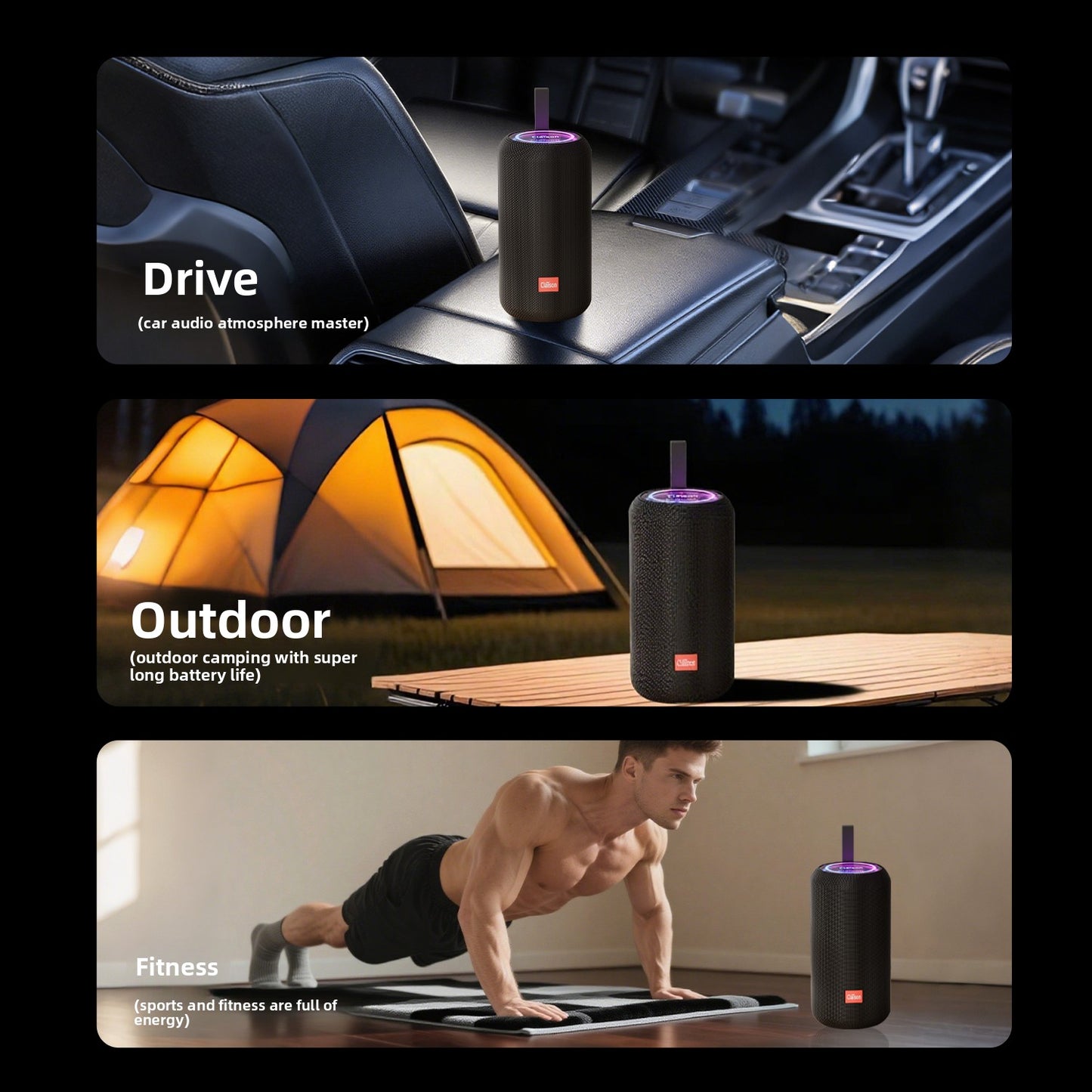 Bluetooth Speaker 100W AI TWS RGB Light Dolby Surround Waterproof