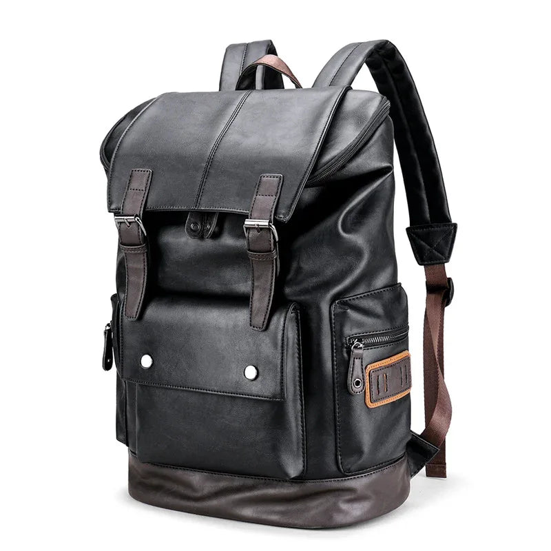Retro PU Leather Laptop Backpack - ZeeTec Store