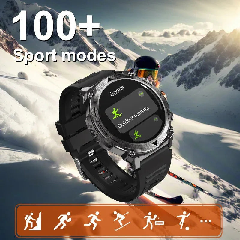 Rugged Bluetooth Smart Watch with AMOLED Display, Health Monitoring, and 30m Waterproof Grade - ZeeTec Store