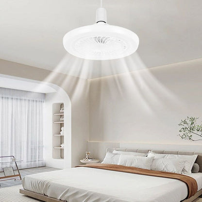 E27 Screw-In Three-Color LED Ceiling Fan Light with Remote Control