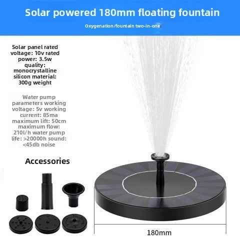 Solar Powered Floating Water Fountain