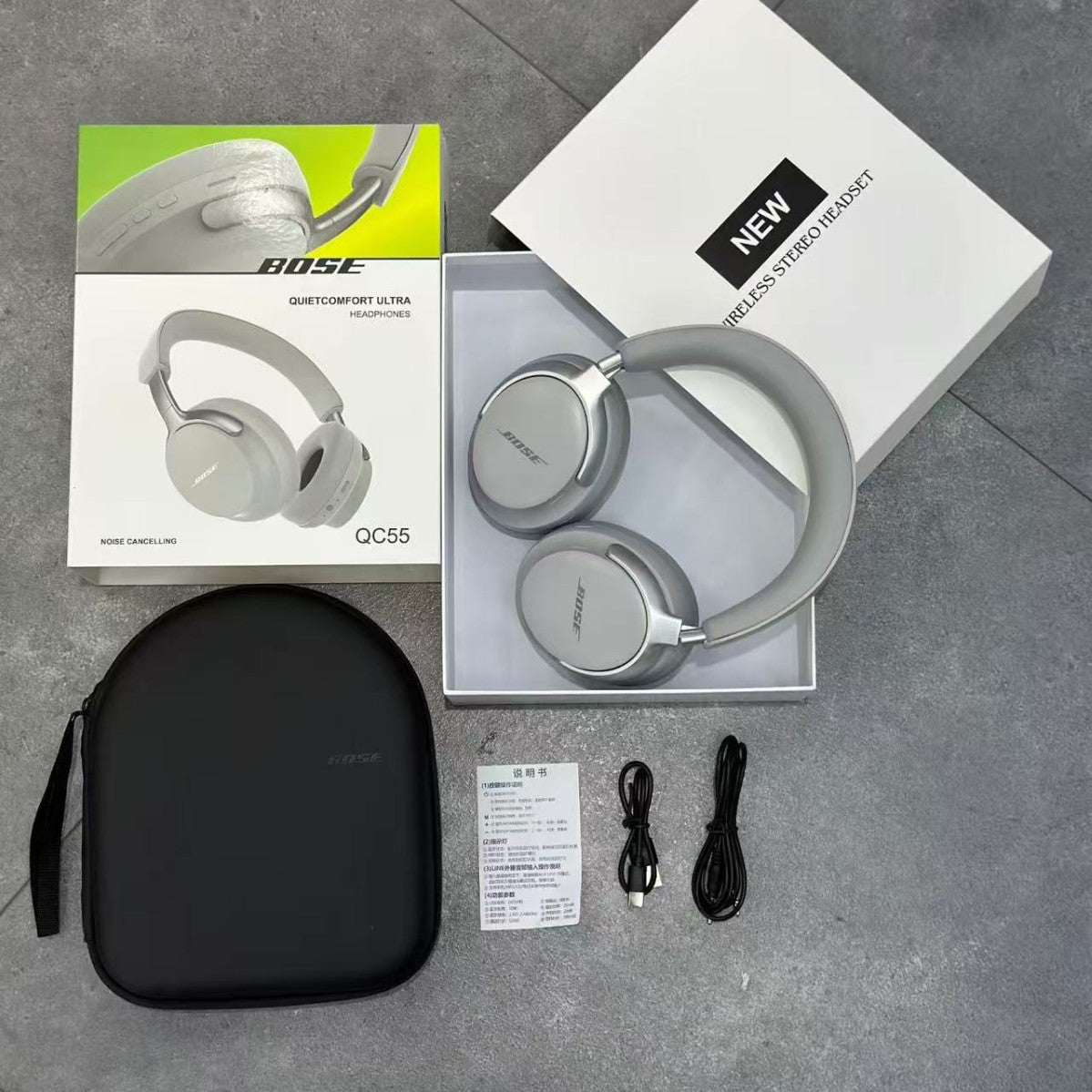 QC55 Foldable Bluetooth Headphones Foldable Design Stereo Sound