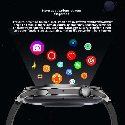Multifunctional smart watch, AI Voice Control, Infrared Remote, NFC Payment, Infrared Remote - Control home appliances, Health Monitoring, GPS Tracking, Bluetooth Calling, Wireless Charging, Long Battery Life 7-14 days of usage