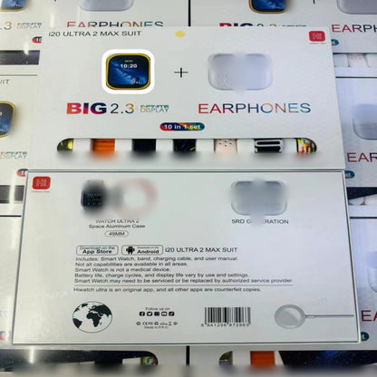 I20 UltraMax Smart Watch Bluetooth Headset Set