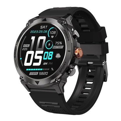 Rugged Bluetooth Smart Watch with AMOLED Display, Health Monitoring, and 30m Waterproof Grade - ZeeTec Store