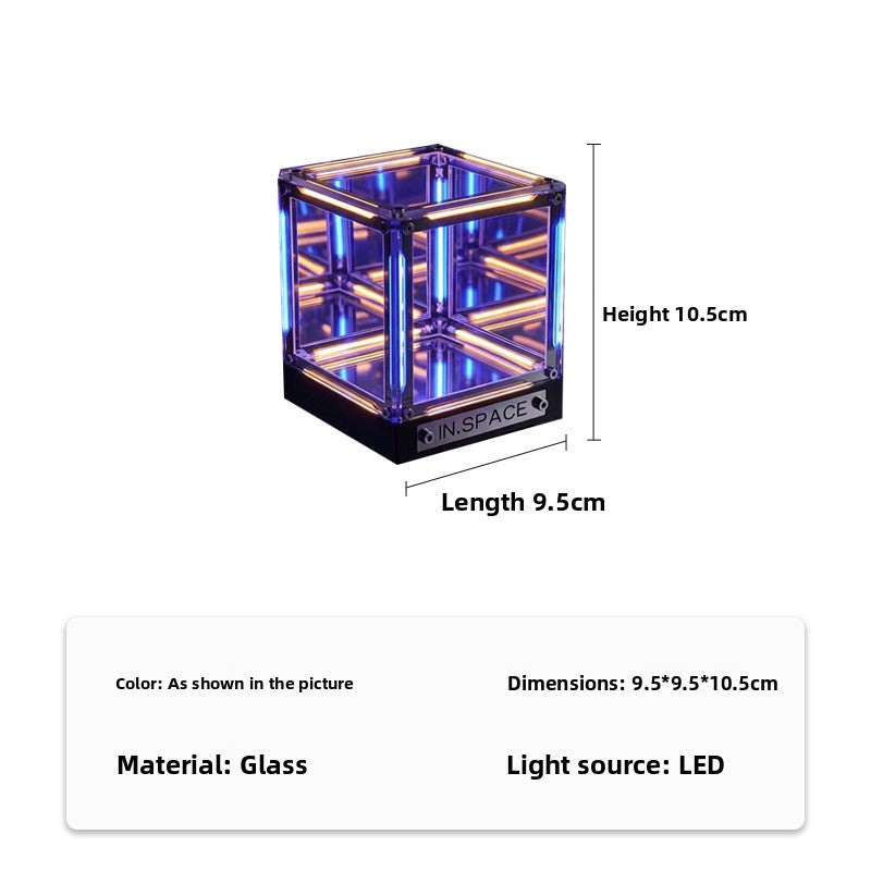 Four-Dimensional Infinite Abyss Cube LED Table Lamp