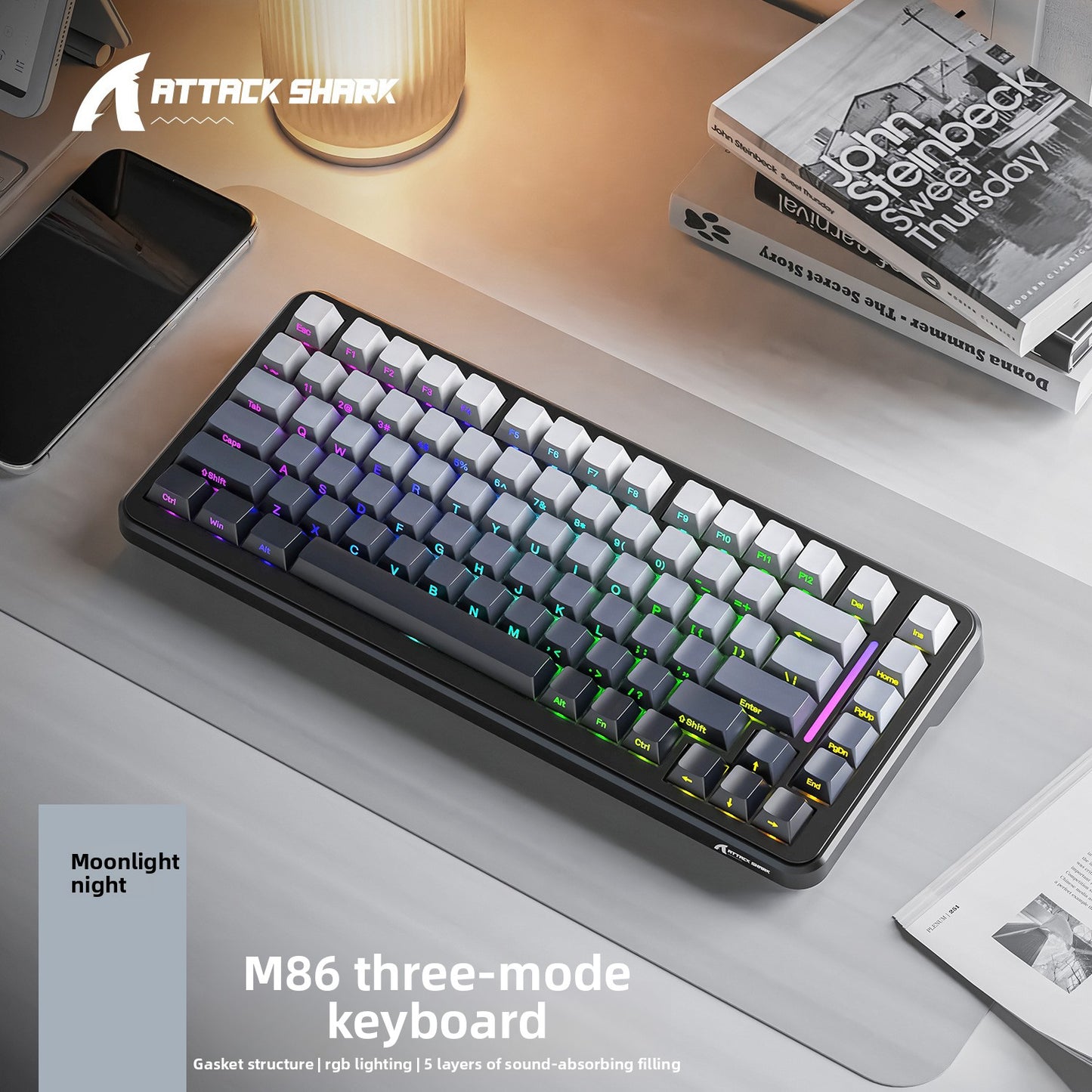 Attack Shark M86 Wireless Gaming Keyboard - RGB Mechanical Gaming Keyboard