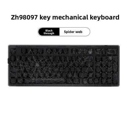 ZH980 Mechanical Keyboard Tri mode Spider web Design Backlight RGB