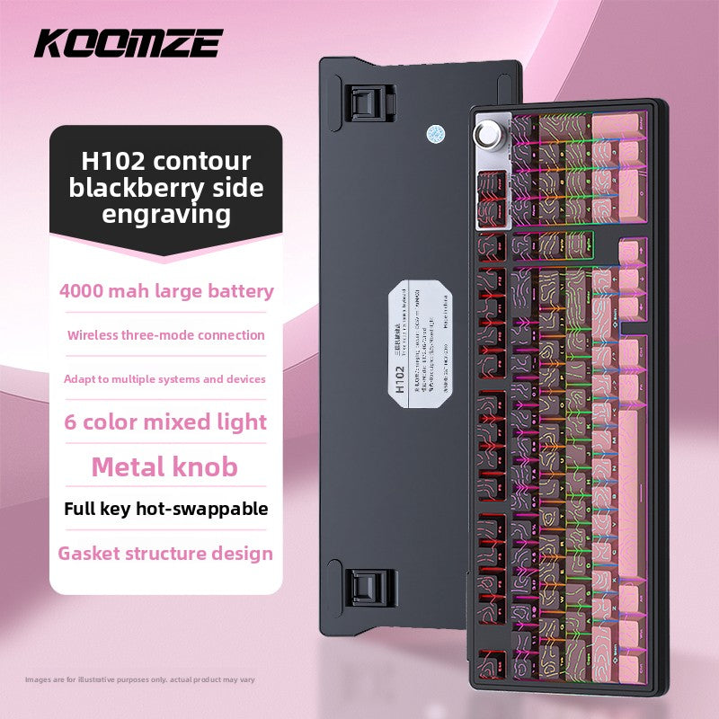 Koman 102 Mechanical Keyboard with Wireless Bluetooth Three-Mode Customization for Gaming and Office