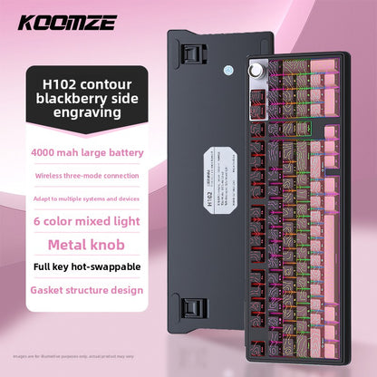 Koman 102 Mechanical Keyboard with Wireless Bluetooth Three-Mode Customization for Gaming and Office