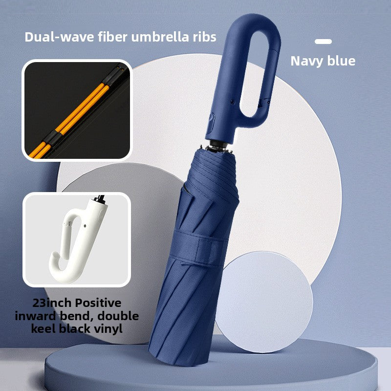 Automatic Folding Sun and Rain Umbrella with Windproof Design for Winter and Summer