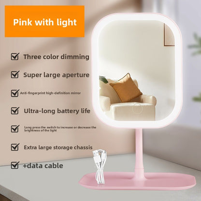 Desktop LED Makeup Mirror with Adjustable Stand