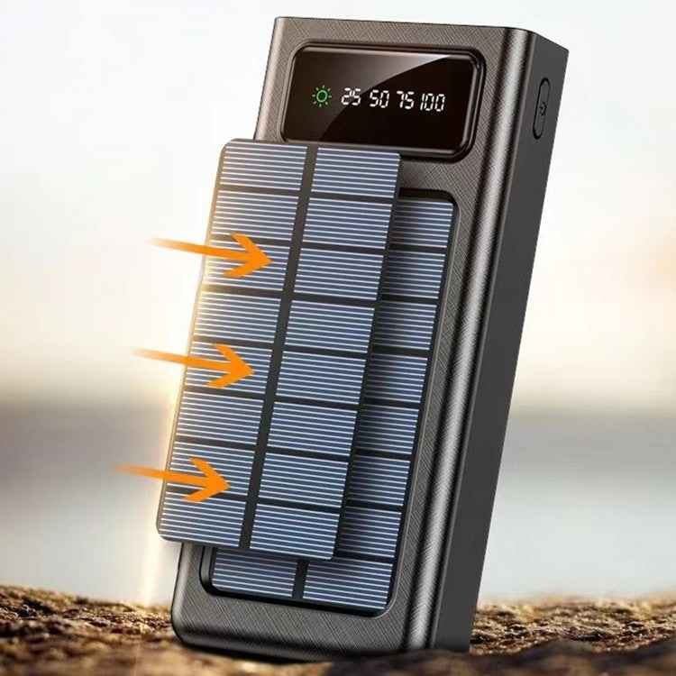 Solar Power Bank with Built-in Cables