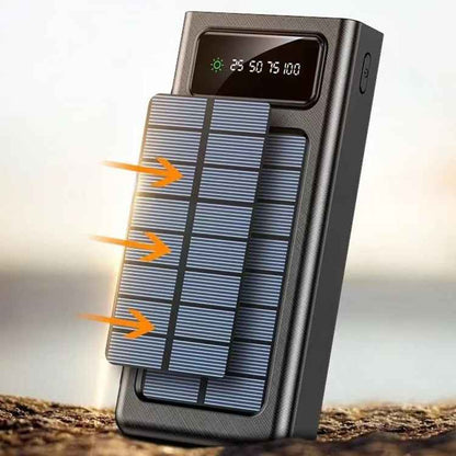 Solar Power Bank with Built-in Cables